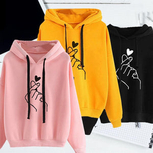 Hoodies Women 2019  Female Long Sleeve Solid Color Hooded Sweatshirt Hoodie Tracksuit Sweat Coat Casual Sportswear S-3XL Hooded