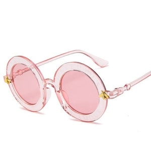 KOTTDO New Vintage Sunglasses Fashion Round Sunglasses Letters Bee Sun Glasses Gafas Oculos Feminino Sunglasses Women 2019