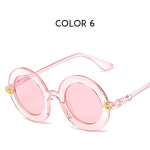 Letters Round Sunglasses Women 2019 Luxury Brand Designer Men Sunglasses Retro Black Frame Bee Eyewear for Female Oculos UV400